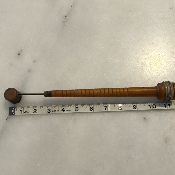 Vintage candle snuffer made from a wooden spool - Picture 2 of 6